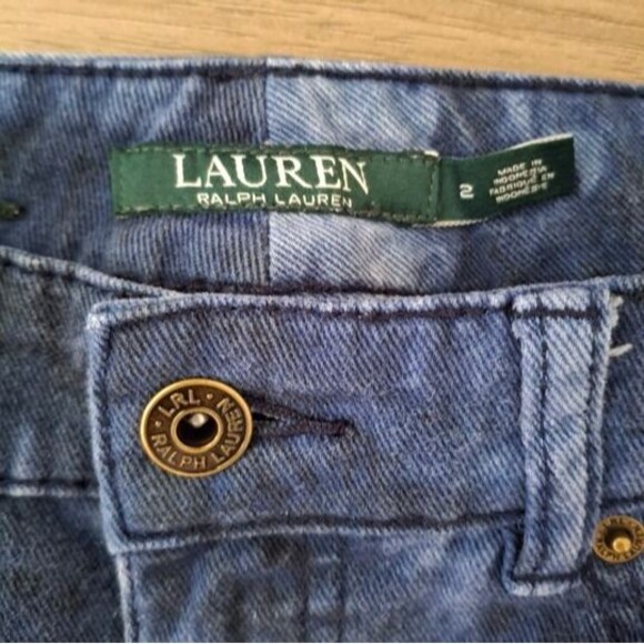 LAUREN Ralph Lauren Premiere Skinny Cropped Jeans, Tie-dye Indigo, Size 2 - Picture 4 of 10